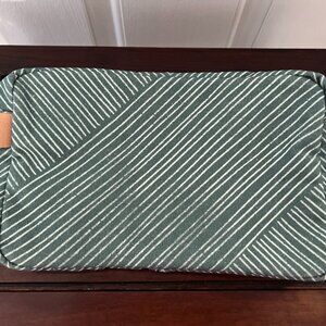 Teal Travel Canvas Cosmetic Bag w/Water Resistant Liner